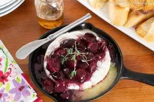 Honey Thyme Sweet Cherry Baked Brie