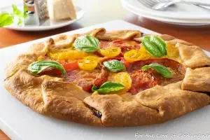 Heirloom Tomato Galette with Mozzarella and Fresh Basil