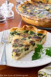 Mushroom and Spinach Quiche with Fontina