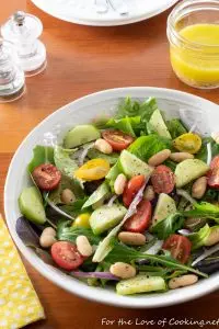 Tomato, Cucumber and White Bean Salad with Lemon Vinaigrette