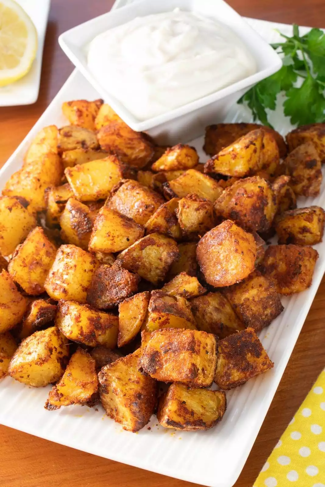 Spicy Potatoes with Lemon-Garlic Aioli