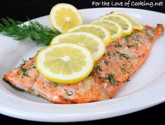 Salmon with Garlic, Lemon, and Dill