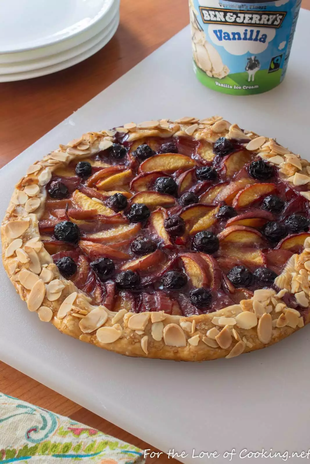 Peach and Blueberry Almond Galette