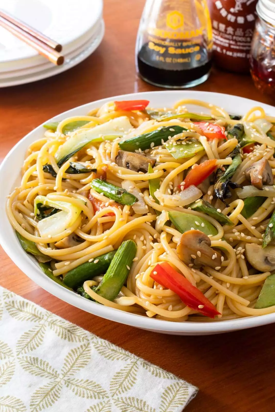 Sesame Noodles with Roasted Veggies