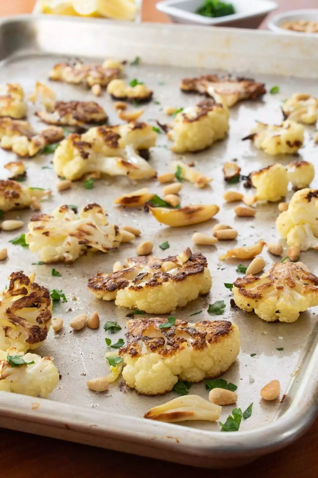 Roasted Cauliflower with Garlic and Pine Nuts