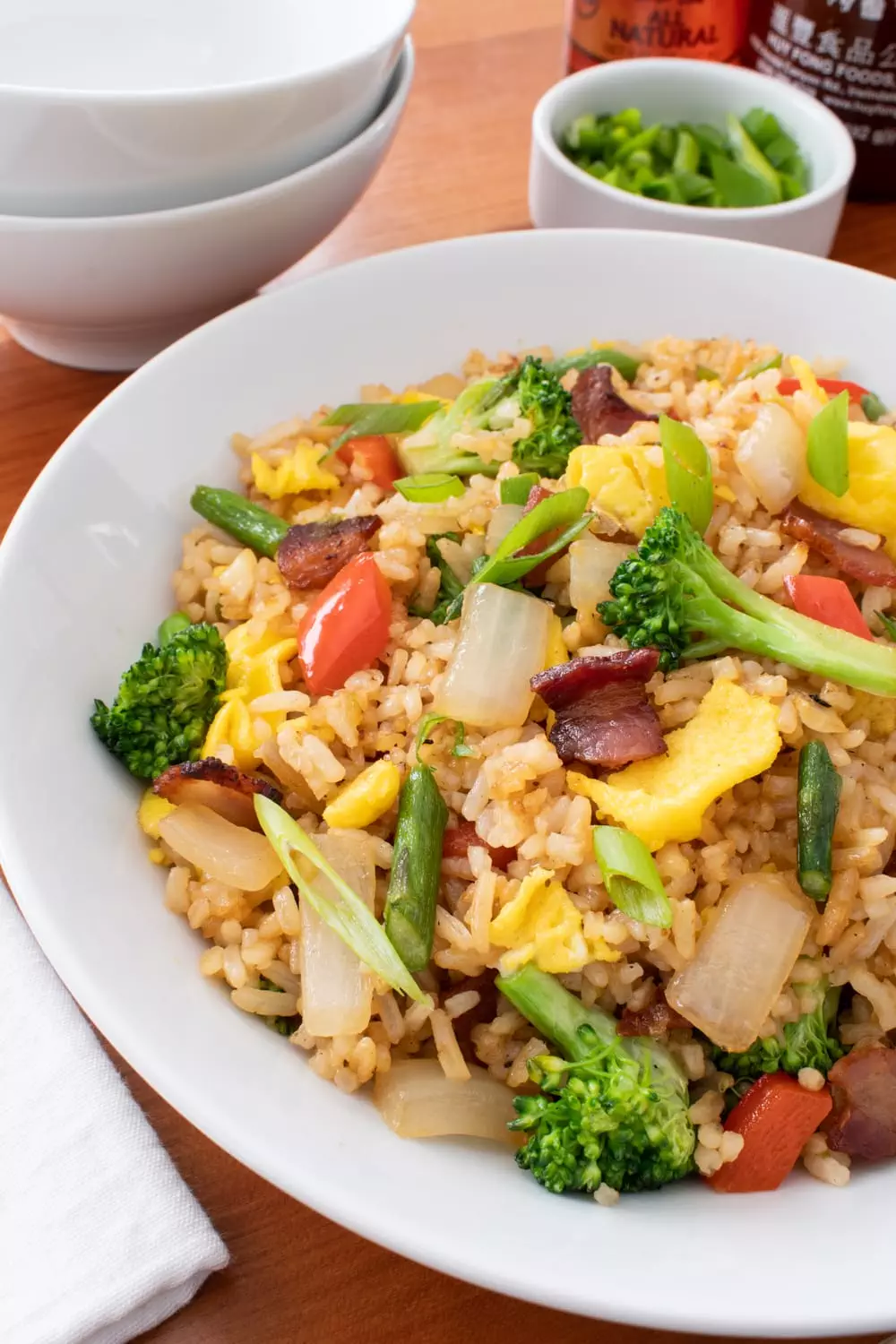 Vegetable Fried Rice with Bacon