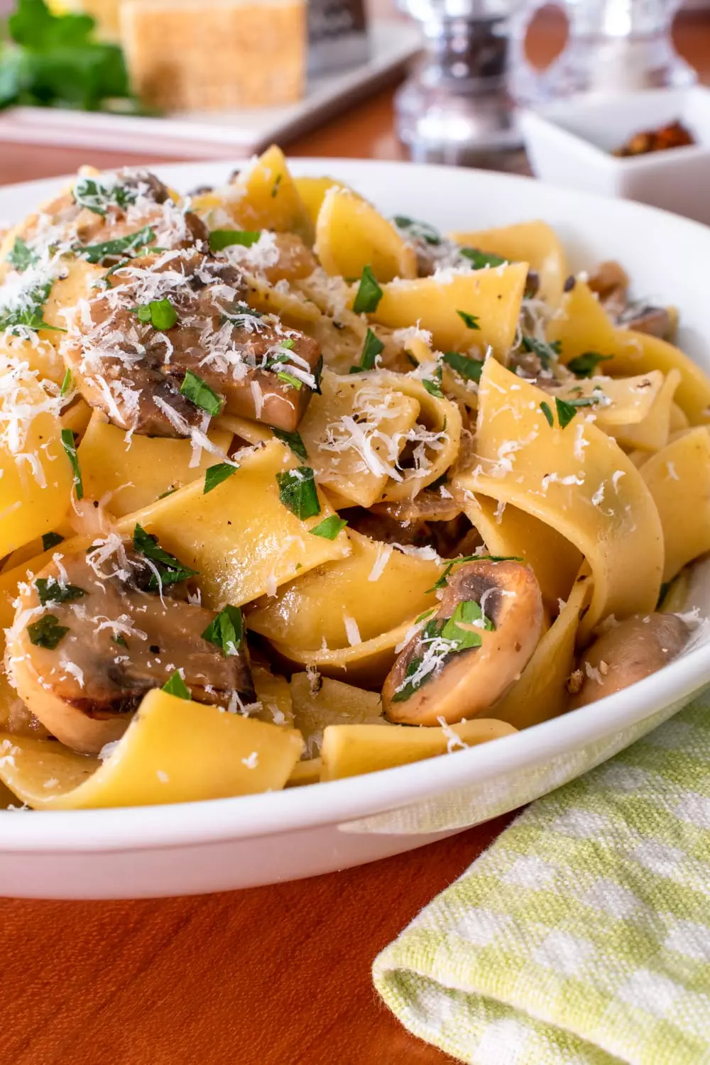 Garlic Mushroom Pappardelle