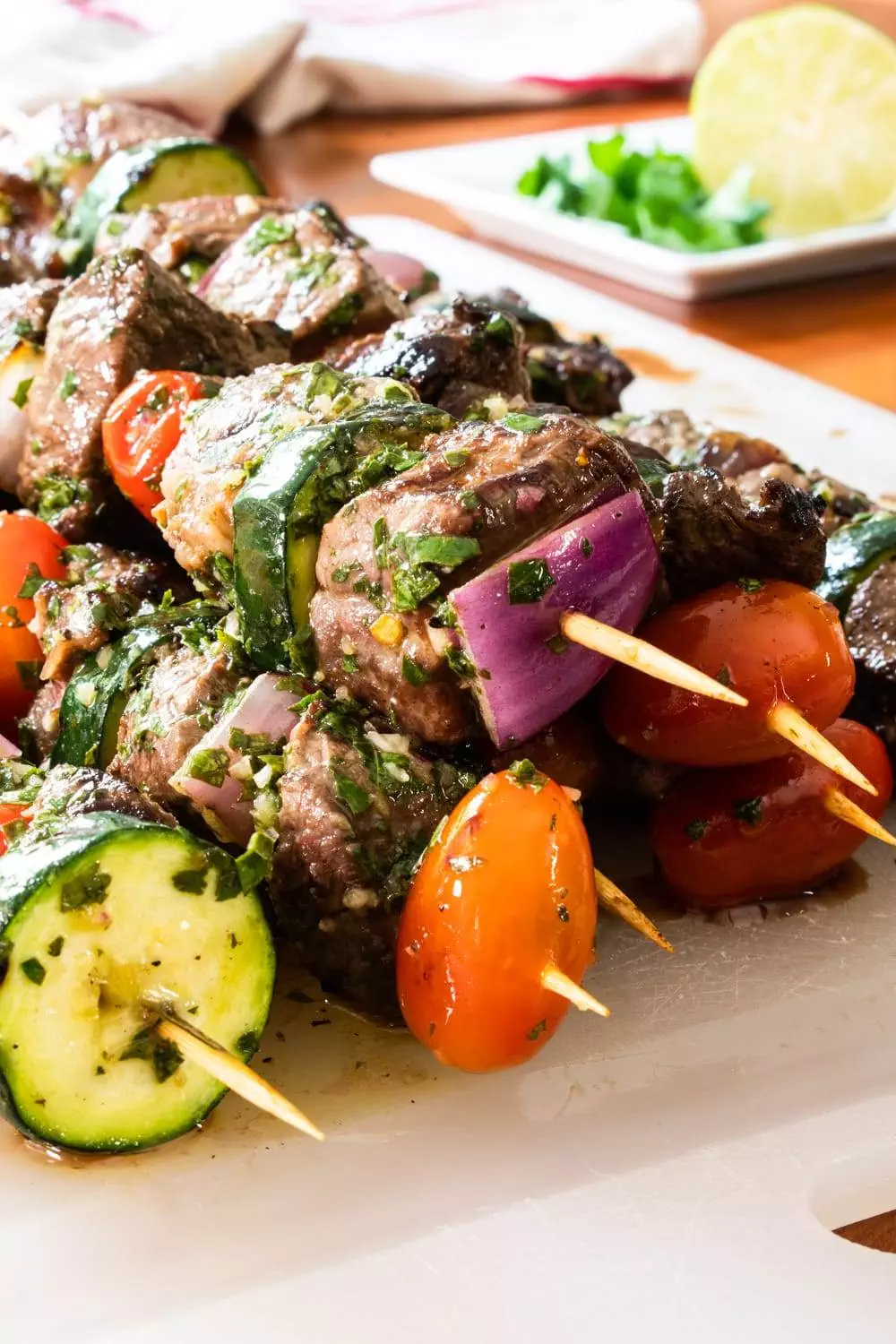 Steak Kebabs with Chimichurri