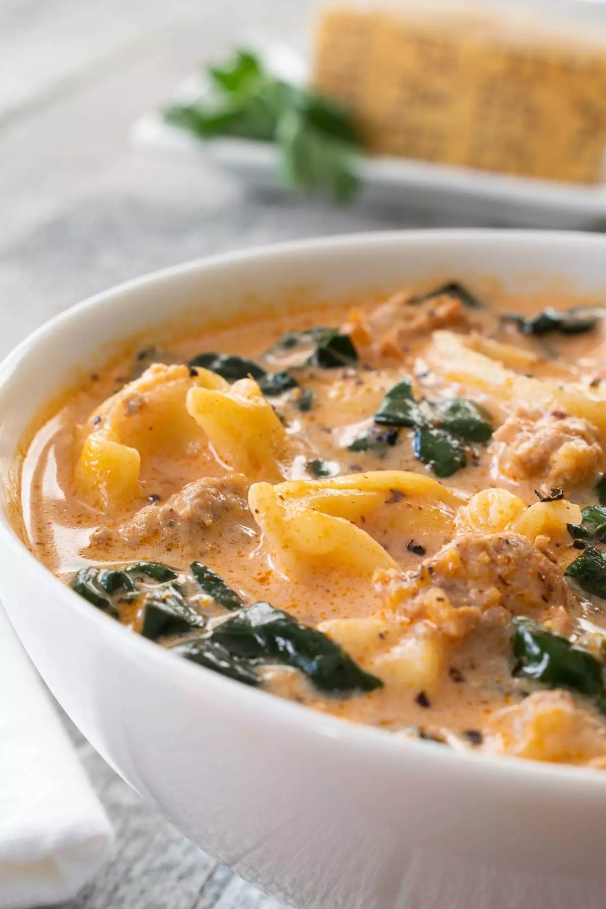 Tortellini Soup with Italian Sausage and Kale