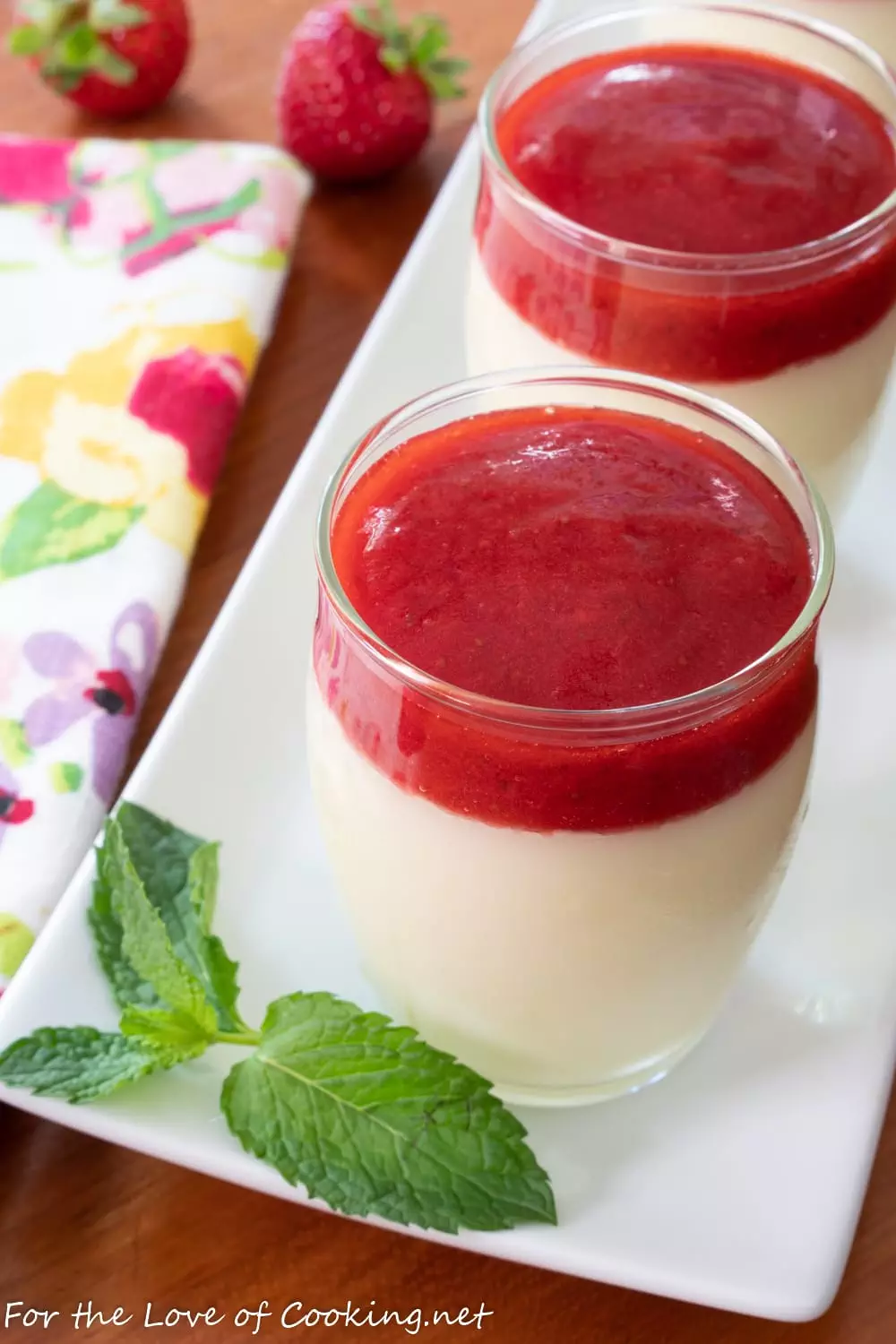 Lemon Posset with Strawberry Sauce