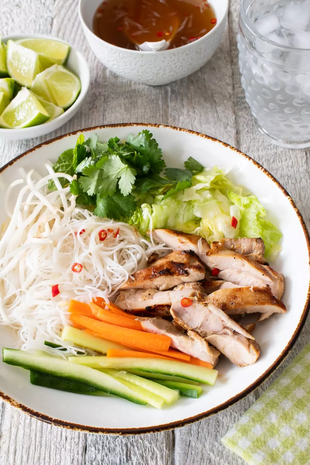 Lemongrass Chicken Rice Noodle Bowls