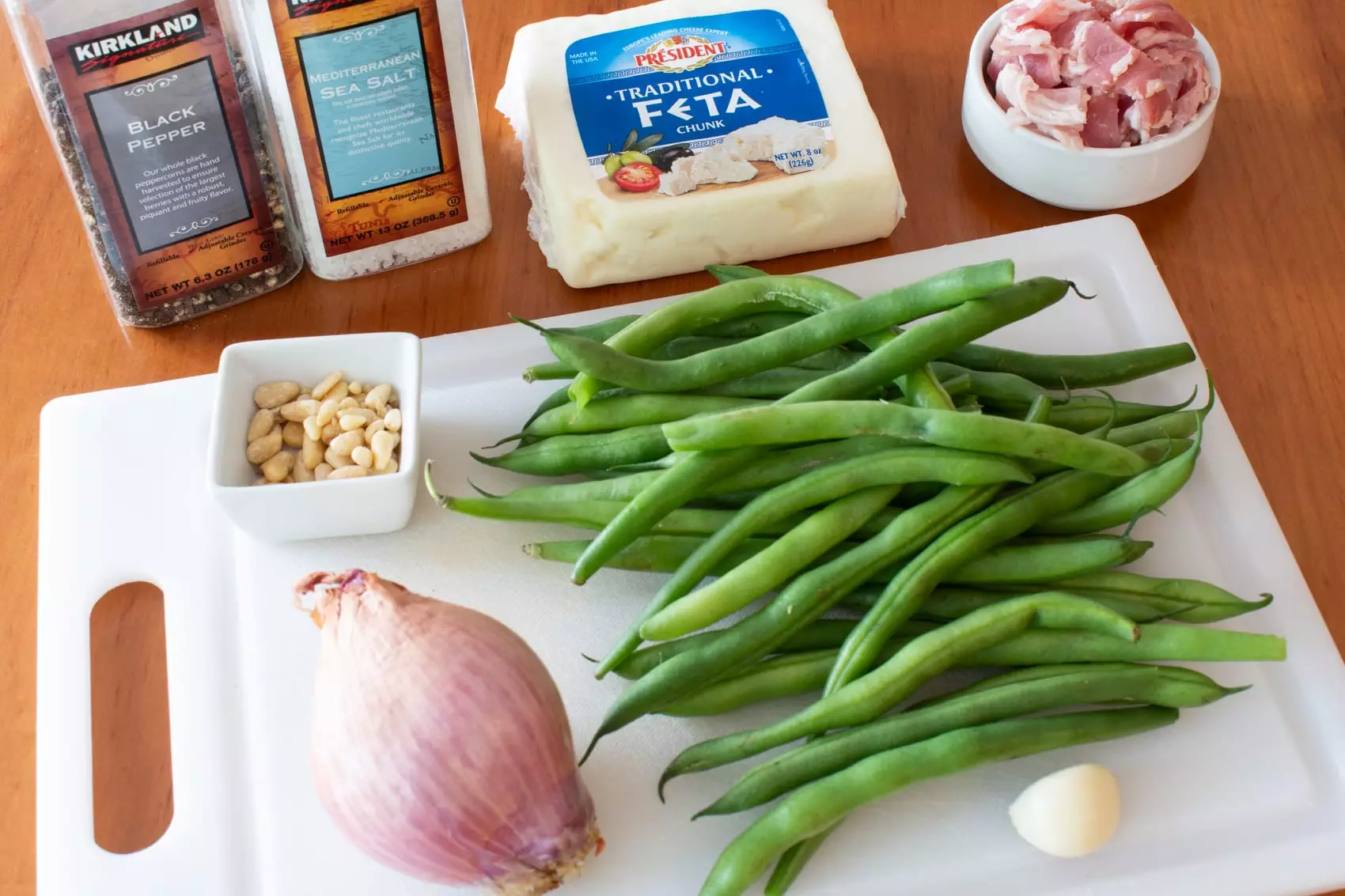 Green Beans with Bacon and Feta Cheese