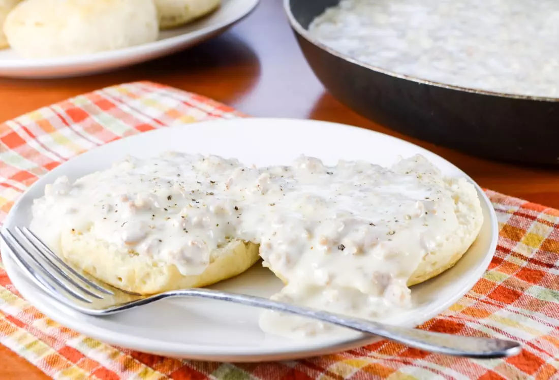 Sausage Gravy with Biscuits