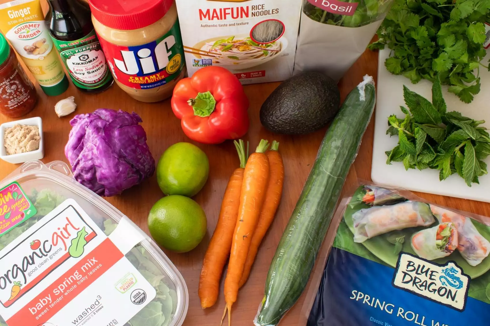 Vegetable Spring Rolls with Peanut Sauce