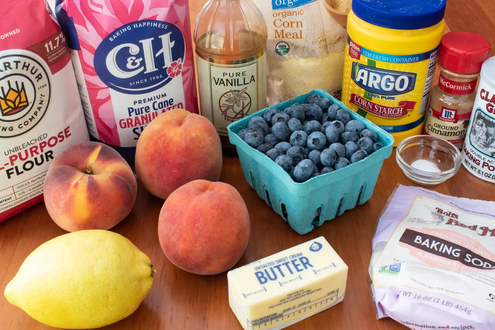 Skillet Peach and Blueberry Cobbler