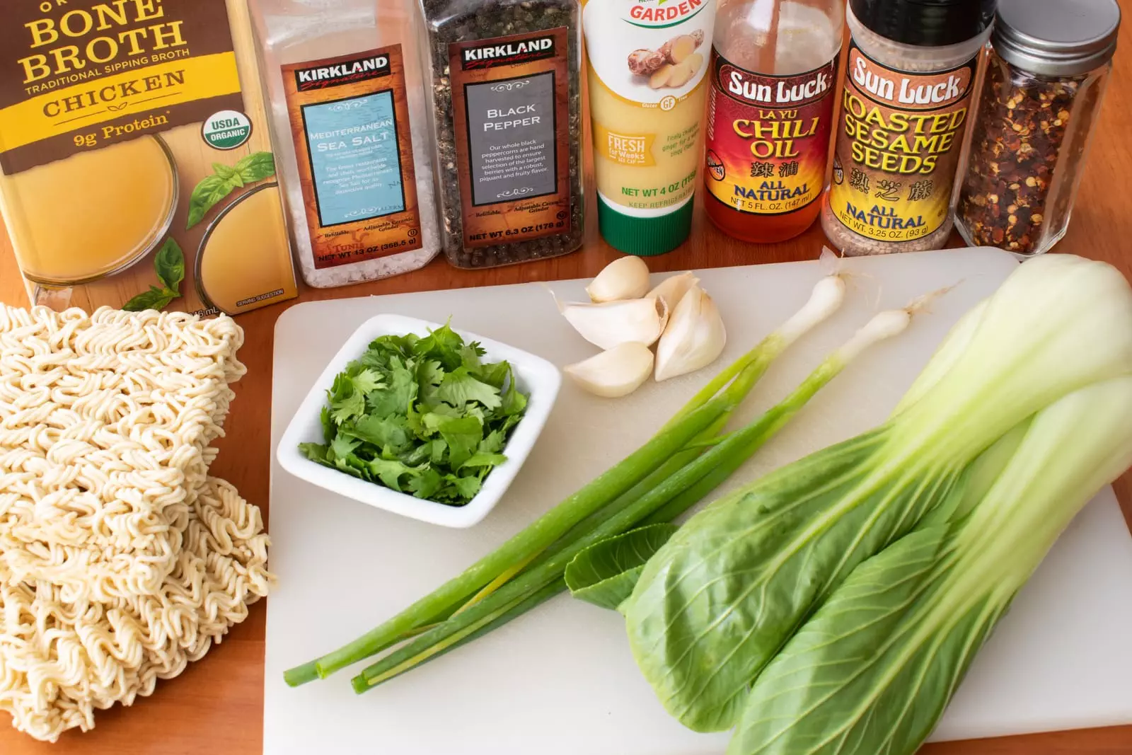 Spicy Ginger Bok Choy Soup with Noodles