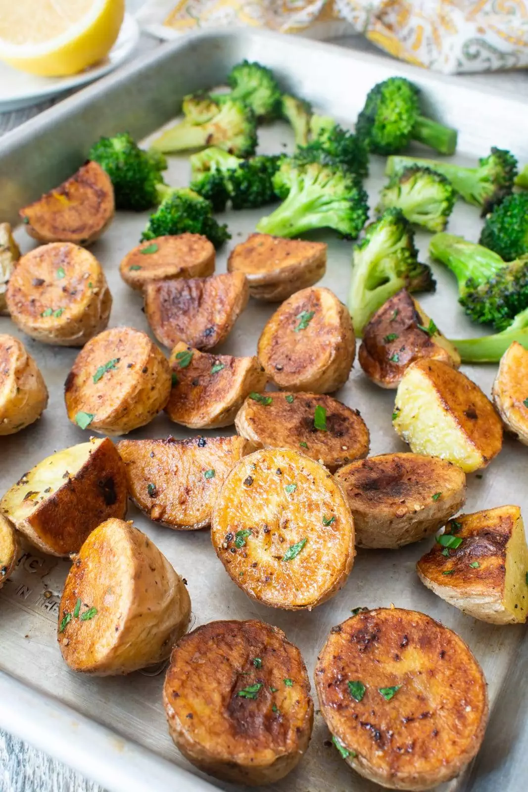 Roasted Potatoes and Broccoli with Lemon