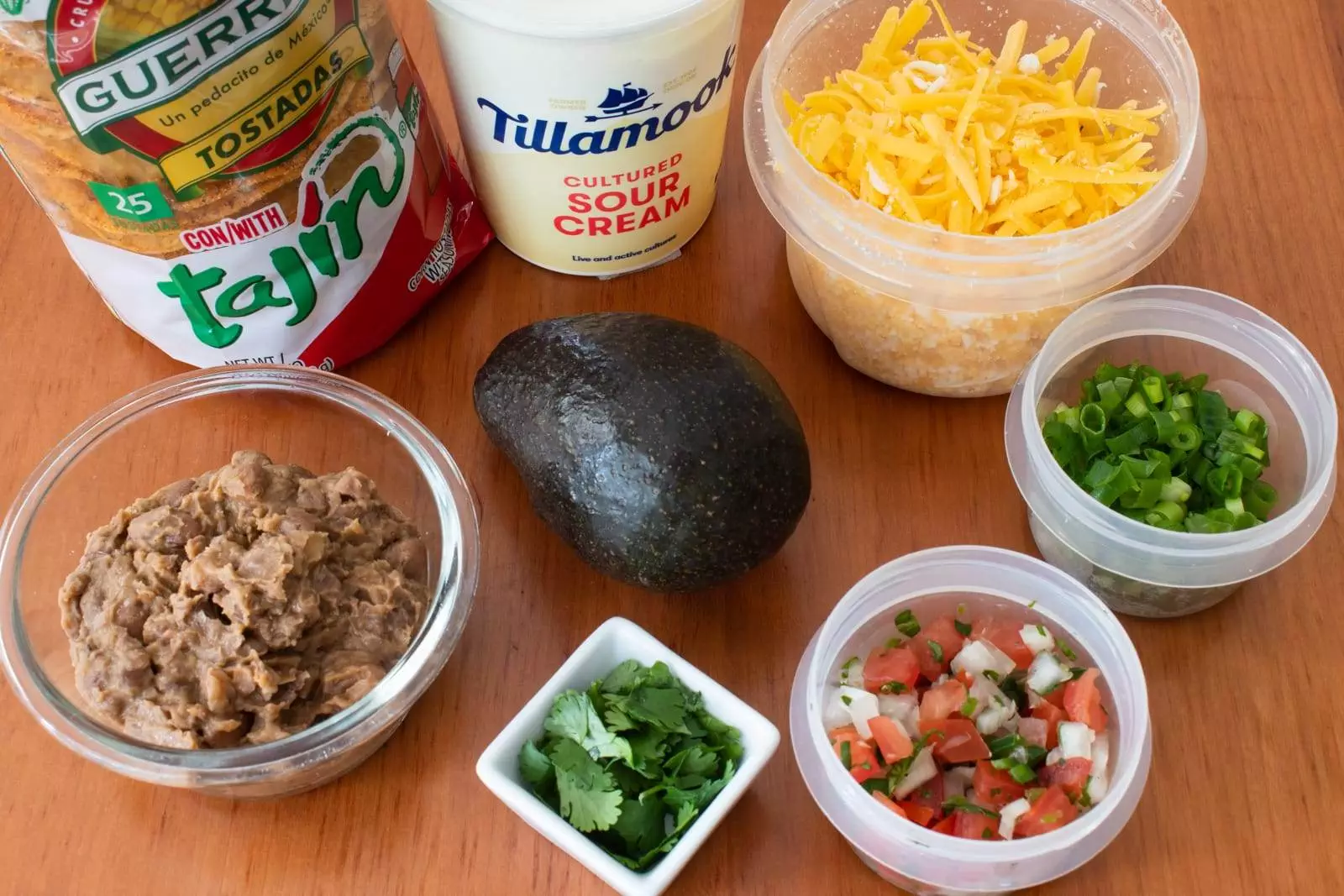 Loaded Bean and Cheese Tostadas