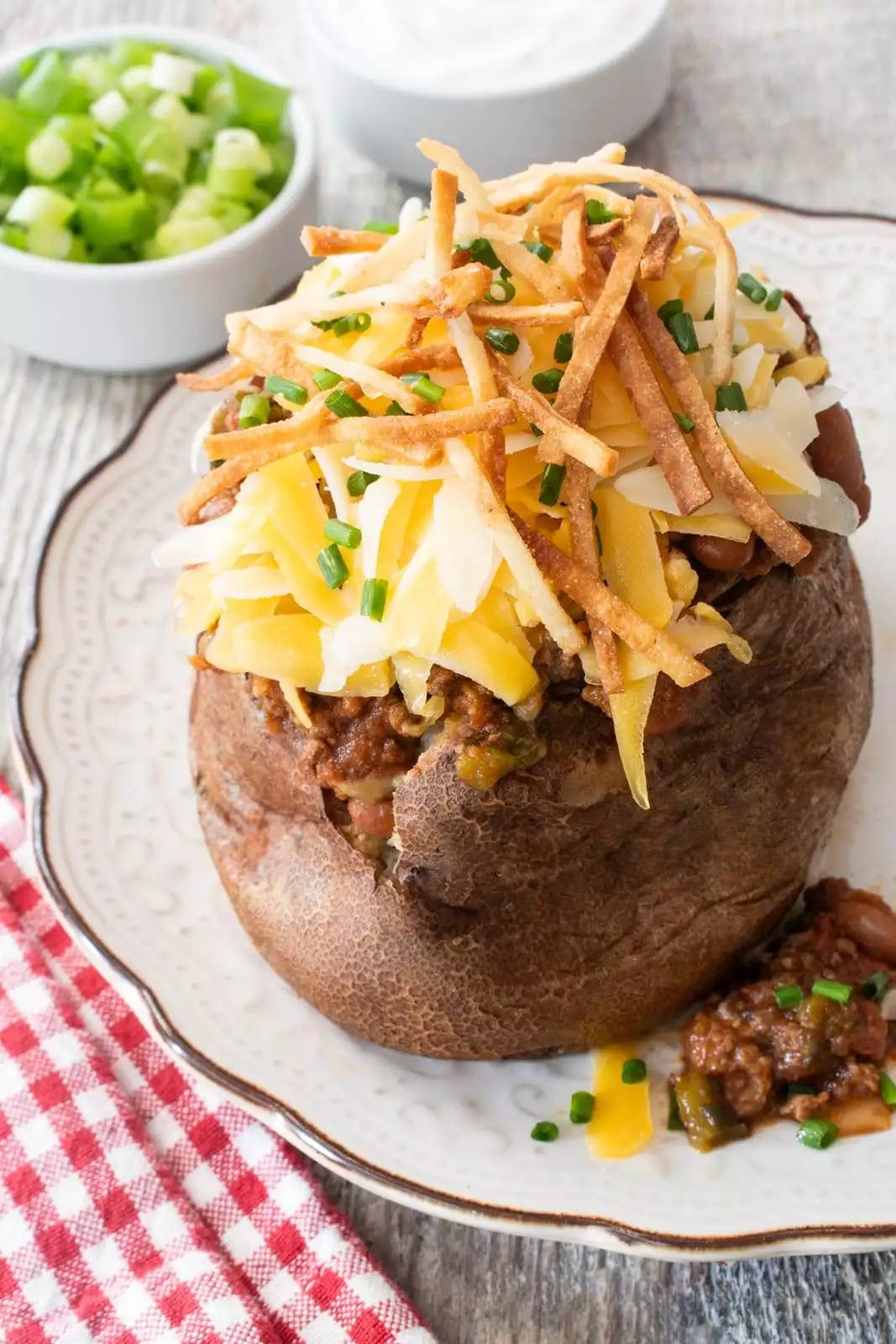 Loaded Chili Baked Potatoes