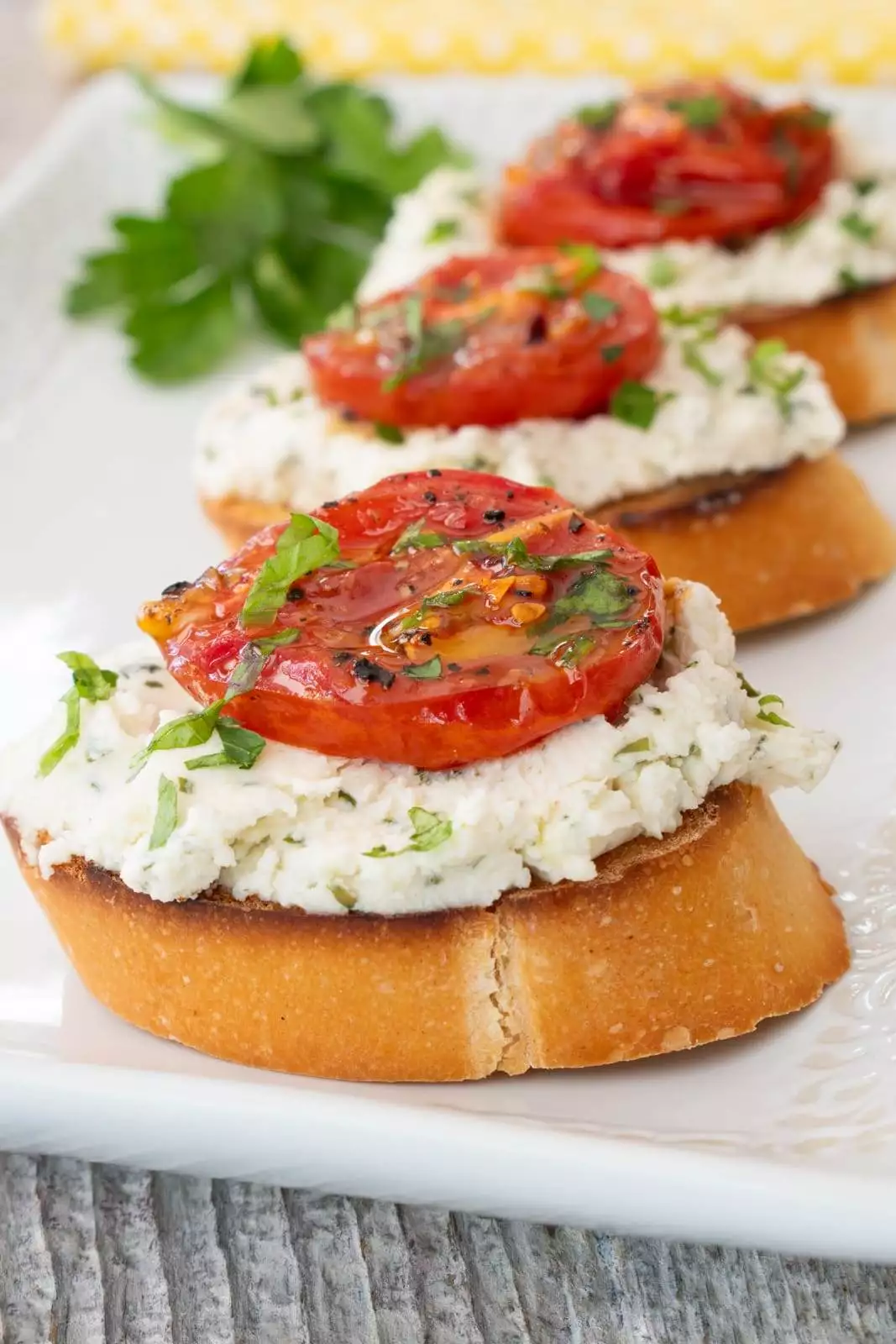 Roasted Tomato and Boursin Crostini