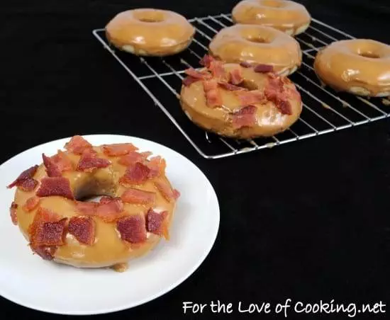 Baked Donuts with Maple Frosting and Bacon Crumbles