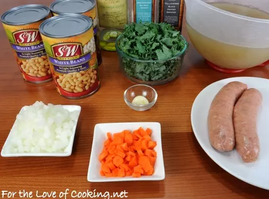 White Bean Soup with Kale and Turkey Italian Sausage