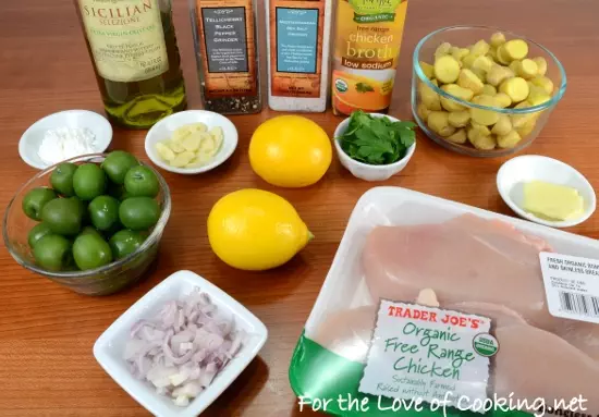 Meyer Lemon Chicken with Baby Potatoes and Castelvetrano Olives