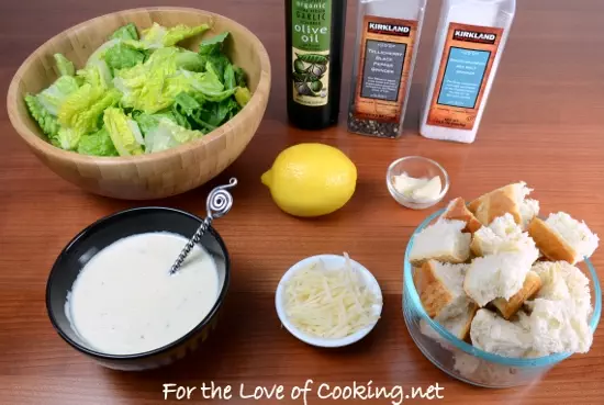 Caesar Salad with Homemade Garlic Croutons