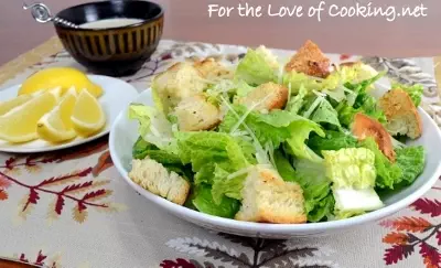 Caesar Salad with Homemade Garlic Croutons