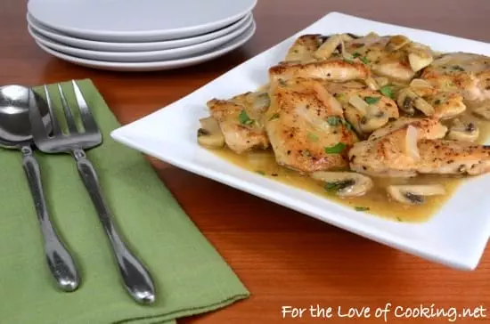 Chicken Cutlets with Tarragon-Mushroom Sauce