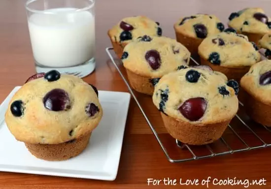 Cherry and Blueberry Muffins