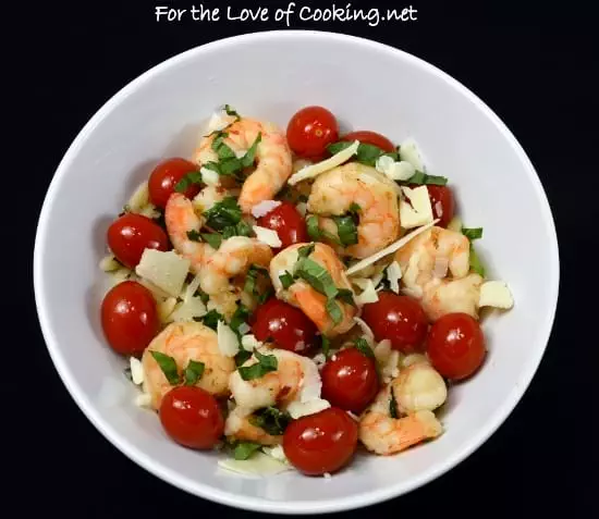 Garlic and Basil Shrimp and Tomatoes over Orzo