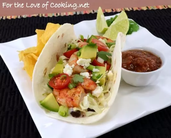 Shrimp Soft Tacos with Creamy Adobo Sauce