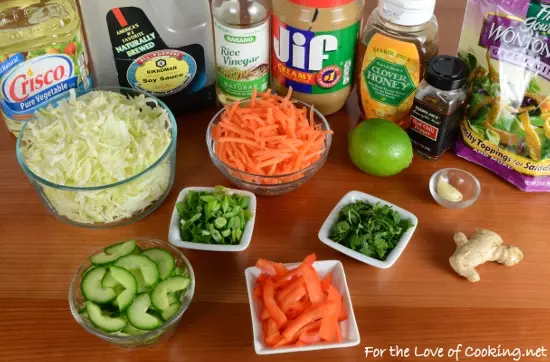 Thai Crunch Salad with Peanut Dressing