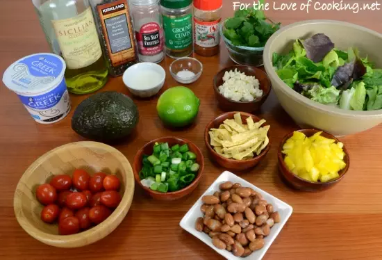 Southwestern Salad with an Avocado Cilantro Lime Dressing