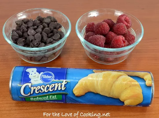 Dark Chocolate and Raspberry Stuffed Crescent Rolls