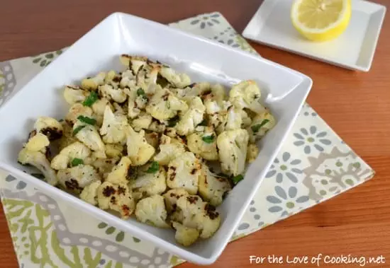 Roasted Cauliflower with Fresh Herbs, Parmesan, and Lemon