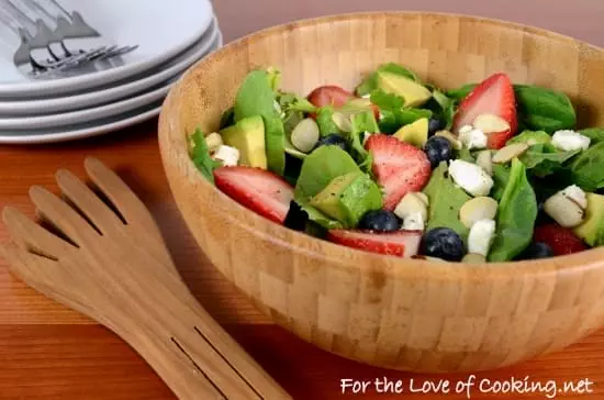 Mixed Greens with Berries, Feta, Avocado, and Almonds