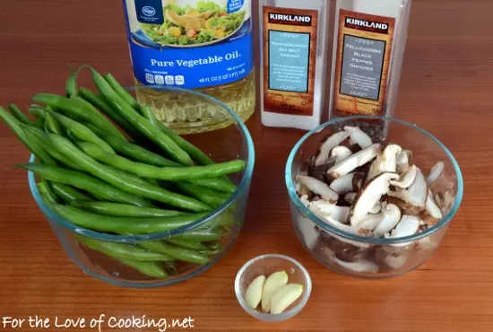 Roasted Green Beans with Shiitake Mushrooms and Garlic