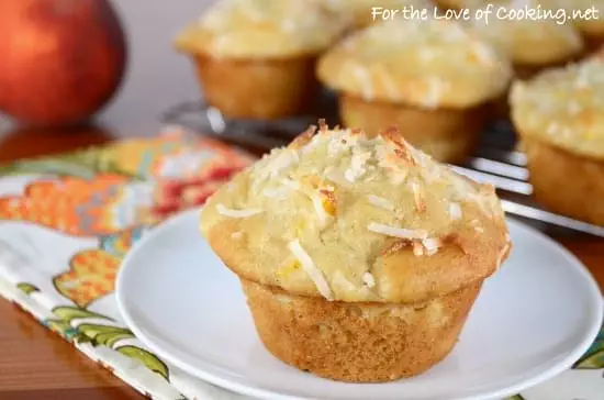 Coconut Peach Muffins