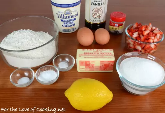 Strawberry Lemon Poppy Seed Muffins