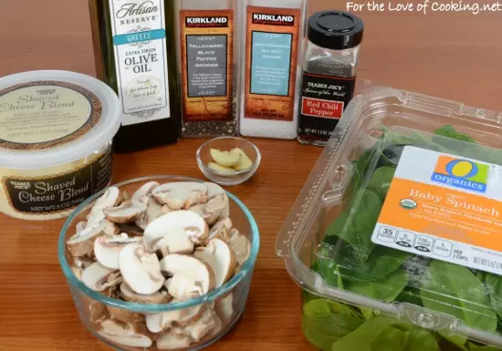 Mushroom and Spinach Sauté with Shaved Parmesan