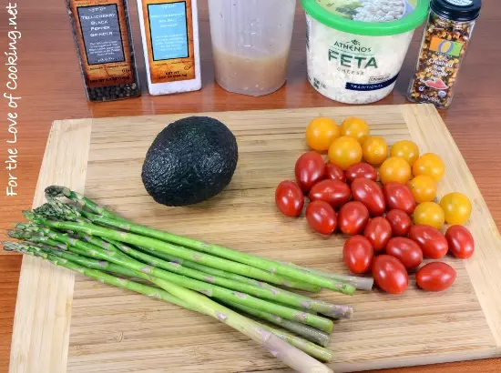 Asparagus, Tomato, Avocado Salad with Feta