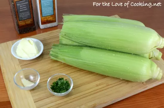 Oven Roasted Corn on the Cob with Garlic Butter