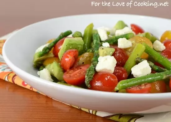 Asparagus, Tomato, Avocado Salad with Feta