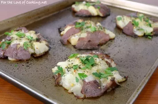 Roasted Smashed Herb Potatoes