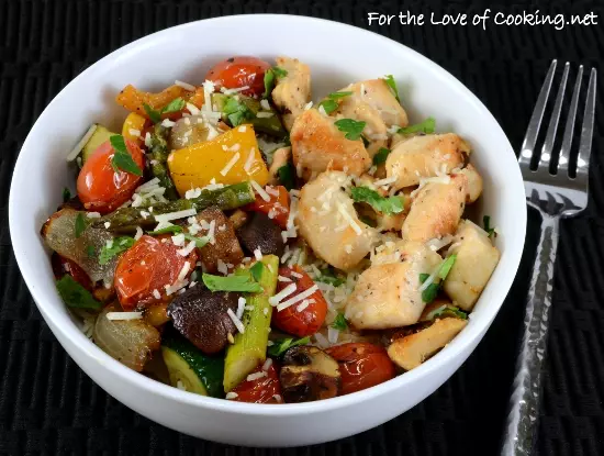 Chicken and Roasted Vegetable Rice Bowl