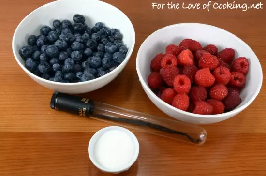 Roasted Raspberries and Blueberries with Vanilla Bean