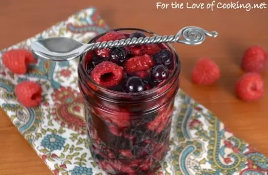 Roasted Raspberries and Blueberries with Vanilla Bean