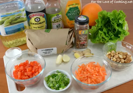 Orange-Ginger Chicken and Cashew Lettuce Wraps